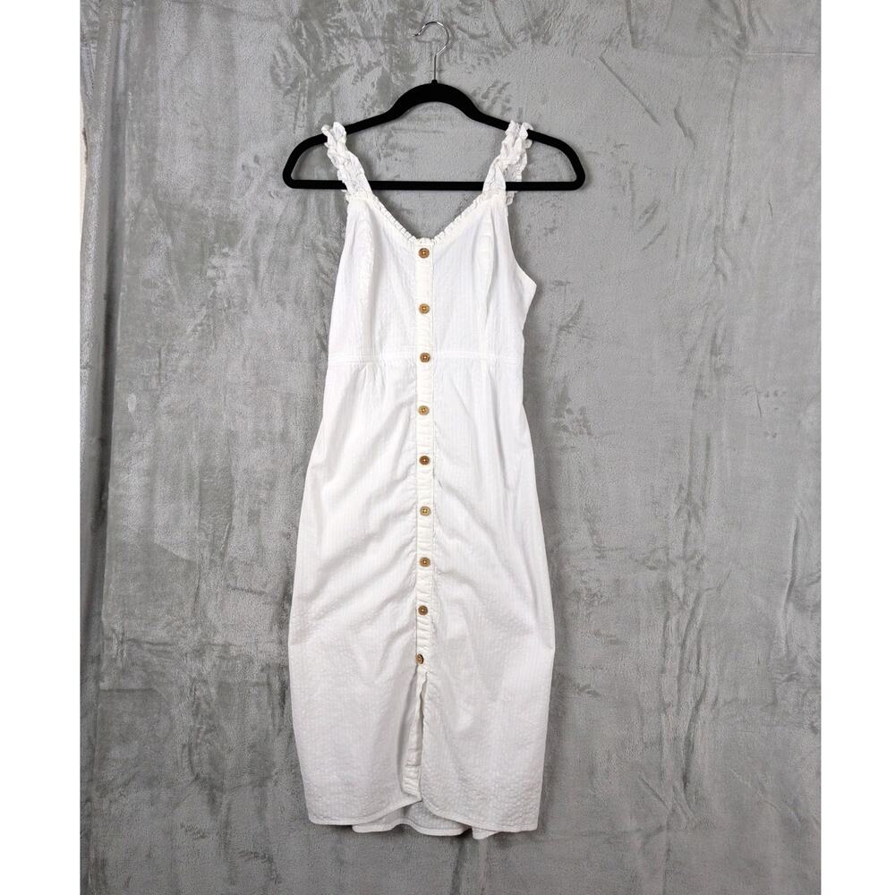 Japna Cotton Smocked Midi Dress Size S White Farmhouse